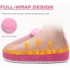 imageKuaiLu Womens House Platform Slippers Cozy Fuzzy Plush Knit Slipper Ladies Warm Fur Lined Winter Slip On Home Bedroom Thick Cushion Shoes Indoor Outdoor Hard SoleLight Pink