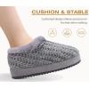imageKuaiLu Womens House Platform Slippers Cozy Fuzzy Plush Knit Slipper Ladies Warm Fur Lined Winter Slip On Home Bedroom Thick Cushion Shoes Indoor Outdoor Hard SoleGrey