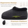 imageKuaiLu Womens House Platform Slippers Cozy Fuzzy Plush Knit Slipper Ladies Warm Fur Lined Winter Slip On Home Bedroom Thick Cushion Shoes Indoor Outdoor Hard SoleAll Black