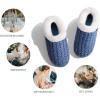 imageKuaiLu Womens House Platform Slippers Cozy Fuzzy Plush Knit Slipper Ladies Warm Fur Lined Winter Slip On Home Bedroom Thick Cushion Shoes Indoor Outdoor Hard SoleBlue