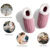imageKuaiLu Womens House Platform Slippers Cozy Fuzzy Plush Knit Slipper Ladies Warm Fur Lined Winter Slip On Home Bedroom Thick Cushion Shoes Indoor Outdoor Hard SolePink