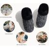imageKuaiLu Womens House Platform Slippers Cozy Fuzzy Plush Knit Slipper Ladies Warm Fur Lined Winter Slip On Home Bedroom Thick Cushion Shoes Indoor Outdoor Hard SoleBlack