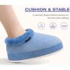 imageKuaiLu Womens House Platform Slippers Cozy Fuzzy Plush Knit Slipper Ladies Warm Fur Lined Winter Slip On Home Bedroom Thick Cushion Shoes Indoor Outdoor Hard SoleLight Blue