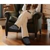 imageKuaiLu Womens House Platform Slippers Cozy Fuzzy Plush Knit Slipper Ladies Warm Fur Lined Winter Slip On Home Bedroom Thick Cushion Shoes Indoor Outdoor Hard SoleBlack