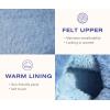 imageKuaiLu Womens House Platform Slippers Cozy Fuzzy Plush Knit Slipper Ladies Warm Fur Lined Winter Slip On Home Bedroom Thick Cushion Shoes Indoor Outdoor Hard SoleLight Blue