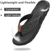 imageKuaiLu Womens NonSlip Casual Arch Support Flip Flops Comfortable Summer Beach Thong SandalsAll Black