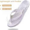 imageKuaiLu Womens NonSlip Casual Arch Support Flip Flops Comfortable Summer Beach Thong SandalsWhite