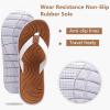 imageKuaiLu Womens NonSlip Casual Arch Support Flip Flops Comfortable Summer Beach Thong SandalsWhite Khaki