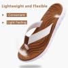 imageKuaiLu Womens NonSlip Casual Arch Support Flip Flops Comfortable Summer Beach Thong SandalsWhite Khaki