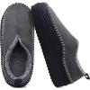 imageKuaiLu Mens Slippers Cozy Memory Foam House Slipper Shoes Warm Suede Winter Moccasins Slipon Boots Slippers For Man with Fuzzy Sherpa Lining ampamp IndoorOutdoor Hard Rubber SoleGrey Black
