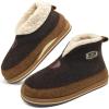 imageKuaiLu Mens Winter Slippers Memory Foam Slipper Boots for Men Cozy Felt Wool House Booties with Warm Sherpa Plush Lining Nonslip Rubber Sole Indoor Outdoor 714Brown