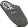 imageKuaiLu MensComfortMoccasinSliponSuedeHouseSlippersMemory FoamCasualLoafersShoes with Arch SupportGreyfur