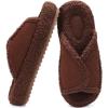imageKuaiLu Women Cozy Slippers Comfortable Suede Faux Fluff Warm Sherpa Lining ladies Bedroom Slippers