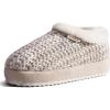 imageKuaiLu Womens House Platform Slippers Cozy Fuzzy Plush Knit Slipper Ladies Warm Fur Lined Winter Slip On Home Bedroom Thick Cushion Shoes Indoor Outdoor Hard SoleWhite