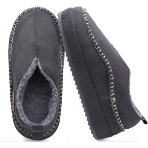 imageKuaiLu Mens Slippers Cozy Memory Foam House Slipper Shoes Warm Suede Winter Moccasins Slipon Boots Slippers For Man with Fuzzy Sherpa Lining ampamp IndoorOutdoor Hard Rubber SoleGrey