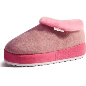 imageKuaiLu Womens House Platform Slippers Cozy Fuzzy Plush Knit Slipper Ladies Warm Fur Lined Winter Slip On Home Bedroom Thick Cushion Shoes Indoor Outdoor Hard SoleLight Pink