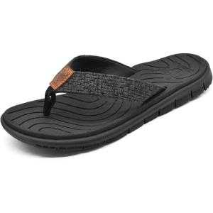 imageKuaiLu Womens NonSlip Casual Arch Support Flip Flops Comfortable Summer Beach Thong SandalsAll Black