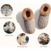 imageKUAILU Womens House Platform Slippers Cozy Fuzzy Plush Knit Arch Support Orthotic Plantar Fasciitis Bedroom Bootie Warm Memory Foam Fur Lined Winter Thick Cushion Indoor Outdoor Hard Sole Khaki Size 9