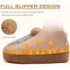 imageKUAILU Womens House Platform Slippers Cozy Fuzzy Plush Knit Arch Support Orthotic Plantar Fasciitis Bedroom Bootie Warm Memory Foam Fur Lined Winter Thick Cushion Indoor Outdoor Hard Sole Khaki Size 9