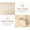 imageKuaiLu House Platform Slippers for Women Cozy Fuzzy Plush Felt Slipper Ladies Warm Fur Lined Winter Slip On Home Thick Cushion Shoes Indoor Outdoor Hard SoleWhite