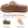 imageKuaiLu Mens Clog Slippers with Comfy Memory Foam Slippers Warm Faux Fur Slip onBeige Plaidchoose One Size Down