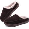 imageKuaiLu Mens Clog Slippers with Comfy Memory Foam Slippers Warm Faux Fur Slip onBrownchoose One Size Down
