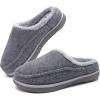 imageKuaiLu Mens Clog Slippers with Comfy Memory Foam Slippers Warm Faux Fur Slip onGreychoose One Size Down