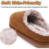 imageKuaiLu Womens Clog Slippers with Comfy Arch Support Orthotic Plantar Fasciitis Memory Foam Ladies Slippers for Women Winter Warm Fluff Faux Slip on Felt Houes Shoes Hard Rubber Sole Khaki size 8
