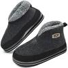 imageKuaiLu Slipper Boots for Men with Memory FoamOrthopedic Supportive Mens Booties Slippers Closed Toe Warm House Shoes Winter Plush Fleece Lining Rubber SoleGrey Size 85