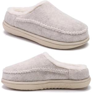 imageKuaiLu Womens Clog Slippers with Comfy Arch Support Orthotic Plantar Fasciitis Memory Foam Ladies Slippers Warm Faux Fur Slip on Houes ShoesBeigechoose One Size Up