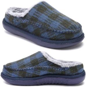 imageKuaiLu Womens Clog Slippers with Comfy Memory FoamBlue Plaidchoose One Size Up