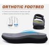imageKuaiLu Mens Orthotic Sandals Athletic Thick Cushion Recovery Sport Slides Adjustable Strap Open Toe Walking Sandles With Comfortable Plantar Fasciitis Arch SupportGrey