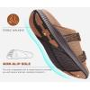 imageKuaiLu Mens Orthotic Sandals Athletic Thick Cushion Recovery Sport Slides Adjustable Strap Open Toe Walking Sandles With Comfortable Plantar Fasciitis Arch SupportKhaki