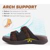 imageKuaiLu Mens Orthotic Sandals Athletic Thick Cushion Recovery Sport Slides Adjustable Strap Open Toe Walking Sandles With Comfortable Plantar Fasciitis Arch SupportBrown