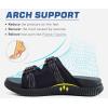 imageKuaiLu Mens Orthotic Sandals Athletic Thick Cushion Recovery Sport Slides Adjustable Strap Open Toe Walking Sandles With Comfortable Plantar Fasciitis Arch SupportBlack
