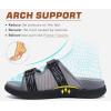 imageKuaiLu Mens Orthotic Sandals Athletic Thick Cushion Recovery Sport Slides Adjustable Strap Open Toe Walking Sandles With Comfortable Plantar Fasciitis Arch SupportGrey