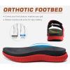 imageKuaiLu Mens Orthotic Sandals Athletic Thick Cushion Recovery Sport Slides Adjustable Strap Open Toe Walking Sandles With Comfortable Plantar Fasciitis Arch SupportRed Black