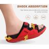 imageKuaiLu Mens Orthotic Sandals Athletic Thick Cushion Recovery Sport Slides Adjustable Strap Open Toe Walking Sandles With Comfortable Plantar Fasciitis Arch SupportRed Black