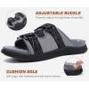 imageKuaiLu Mens Orthotic Sandals Athletic Thick Cushion Recovery Sport Slides Adjustable Strap Open Toe Walking Sandles With Comfortable Plantar Fasciitis Arch SupportGrey