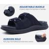 imageKuaiLu Mens Orthotic Sandals Athletic Thick Cushion Recovery Sport Slides Adjustable Strap Open Toe Walking Sandles With Comfortable Plantar Fasciitis Arch SupportNavy