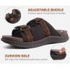 imageKuaiLu Mens Orthotic Sandals Athletic Thick Cushion Recovery Sport Slides Adjustable Strap Open Toe Walking Sandles With Comfortable Plantar Fasciitis Arch SupportBrown