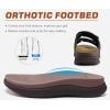imageKuaiLu Mens Orthotic Sandals Athletic Thick Cushion Recovery Sport Slides Adjustable Strap Open Toe Walking Sandles With Comfortable Plantar Fasciitis Arch SupportBrown