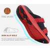 imageKuaiLu Mens Orthotic Sandals Athletic Thick Cushion Recovery Sport Slides Adjustable Strap Open Toe Walking Sandles With Comfortable Plantar Fasciitis Arch SupportRed Black