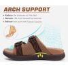 imageKuaiLu Mens Orthotic Sandals Athletic Thick Cushion Recovery Sport Slides Adjustable Strap Open Toe Walking Sandles With Comfortable Plantar Fasciitis Arch SupportKhaki