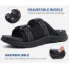 imageKuaiLu Mens Orthotic Sandals Athletic Thick Cushion Recovery Sport Slides Adjustable Strap Open Toe Walking Sandles With Comfortable Plantar Fasciitis Arch SupportBlack