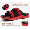 imageKuaiLu Mens Orthotic Sandals Athletic Thick Cushion Recovery Sport Slides Adjustable Strap Open Toe Walking Sandles With Comfortable Plantar Fasciitis Arch SupportRed Black