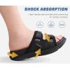 imageKuaiLu Mens Orthotic Sandals Athletic Thick Cushion Recovery Sport Slides Adjustable Strap Open Toe Walking Sandles With Comfortable Plantar Fasciitis Arch SupportBlack