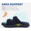 imageKuaiLu Mens Orthotic Sandals Athletic Thick Cushion Recovery Sport Slides Adjustable Strap Open Toe Walking Sandles With Comfortable Plantar Fasciitis Arch SupportNavy