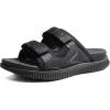 imageKuaiLu Mens Orthotic Sandals Athletic Thick Cushion Recovery Sport Slides Adjustable Strap Open Toe Walking Sandles With Comfortable Plantar Fasciitis Arch SupportBlack