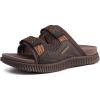 imageKuaiLu Mens Orthotic Sandals Athletic Thick Cushion Recovery Sport Slides Adjustable Strap Open Toe Walking Sandles With Comfortable Plantar Fasciitis Arch SupportBrown